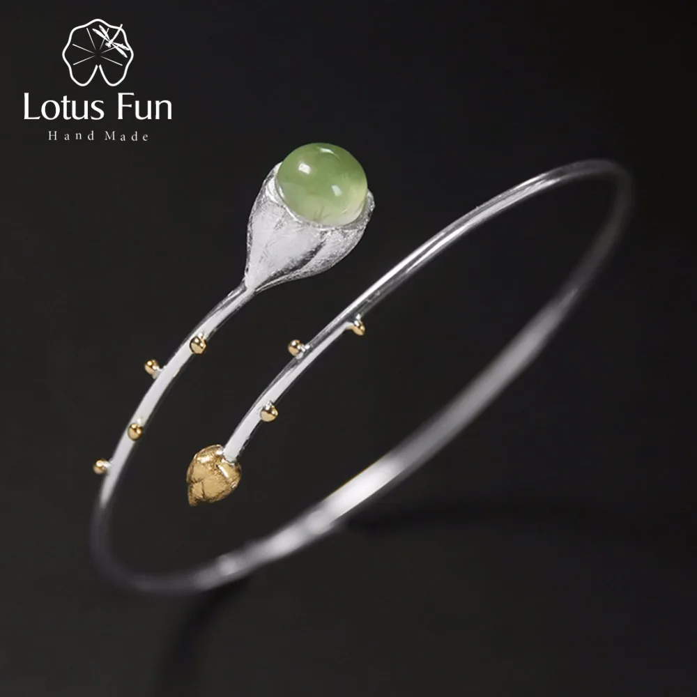 Lotus Fun реальные 925 серебро Природный камень ручной работы дизайнера Красивые