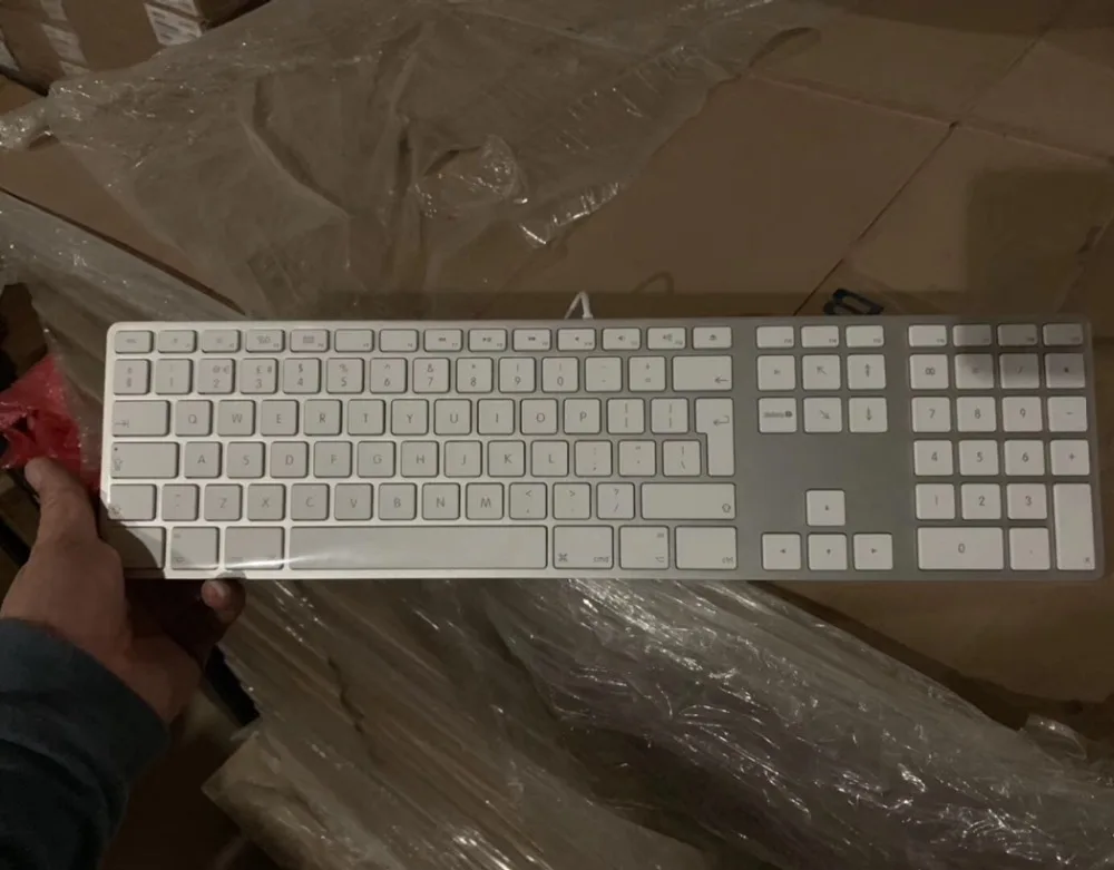 Алюминий Проводной USB A1243 клавиатура с 10 Ключ цифровая клавиатура MB110LL/A для всех iMac или MacBook Pro с портами USB