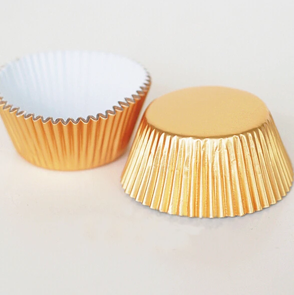 Горячая 100 шт. Однотонные Фольга выпечки торт случае вкладыши для Бумага Чашки