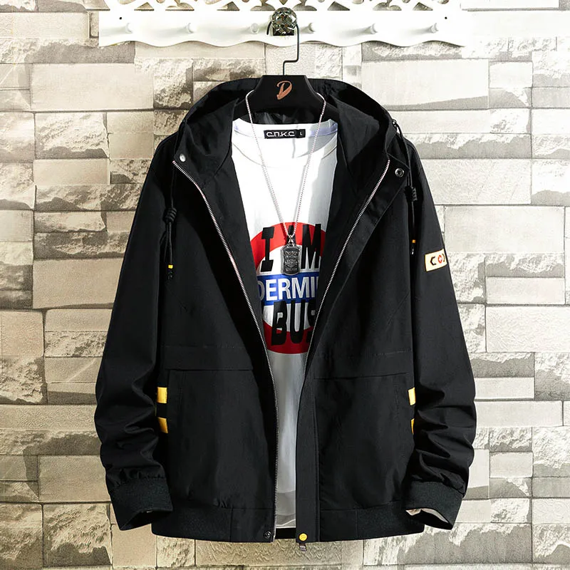 

AIRGRACIAS Hooded Jacket Men Jacket Solid Color Jacket Fashion Sportswear Casual Jacket Men’S Hip Hop Streetwear 2019 New