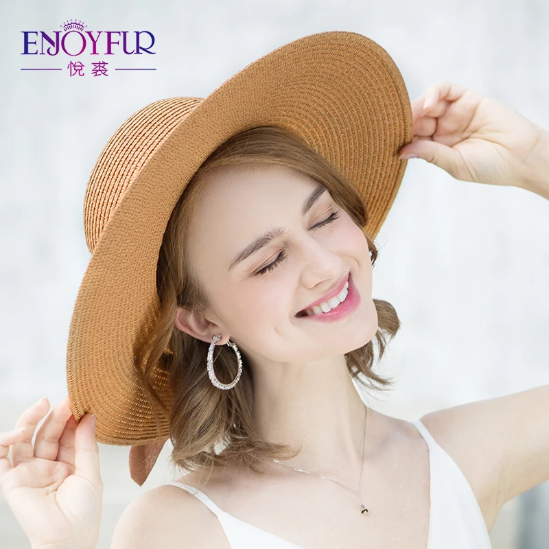 ENJOYFUR Шляпа женская летняя модная с большими полями для женщины пляж|Женские