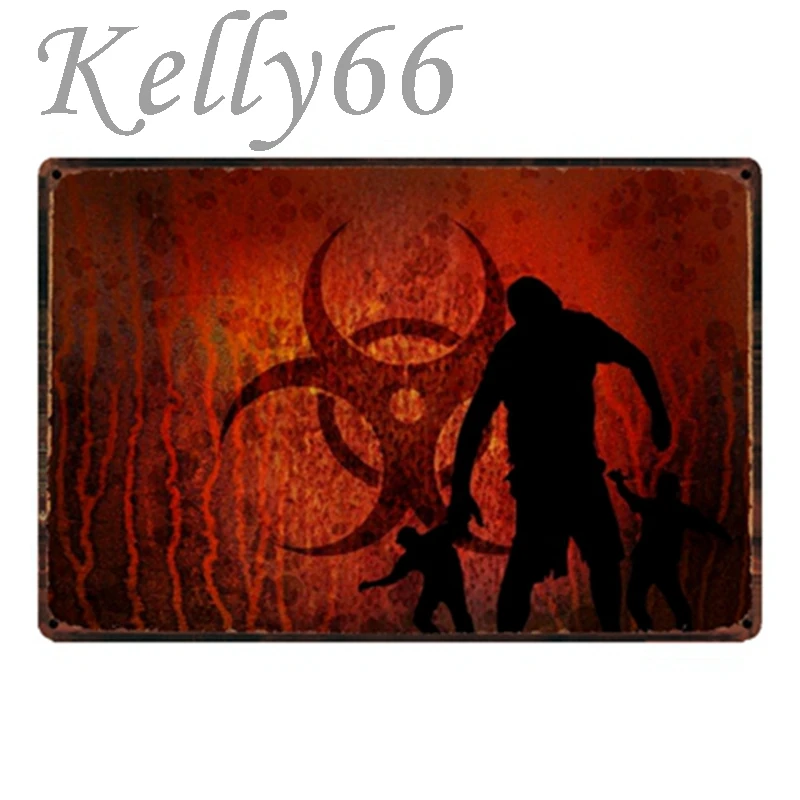 [Kelly66] зомби держаться подальше от металлический знак олова плакат домашний Декор