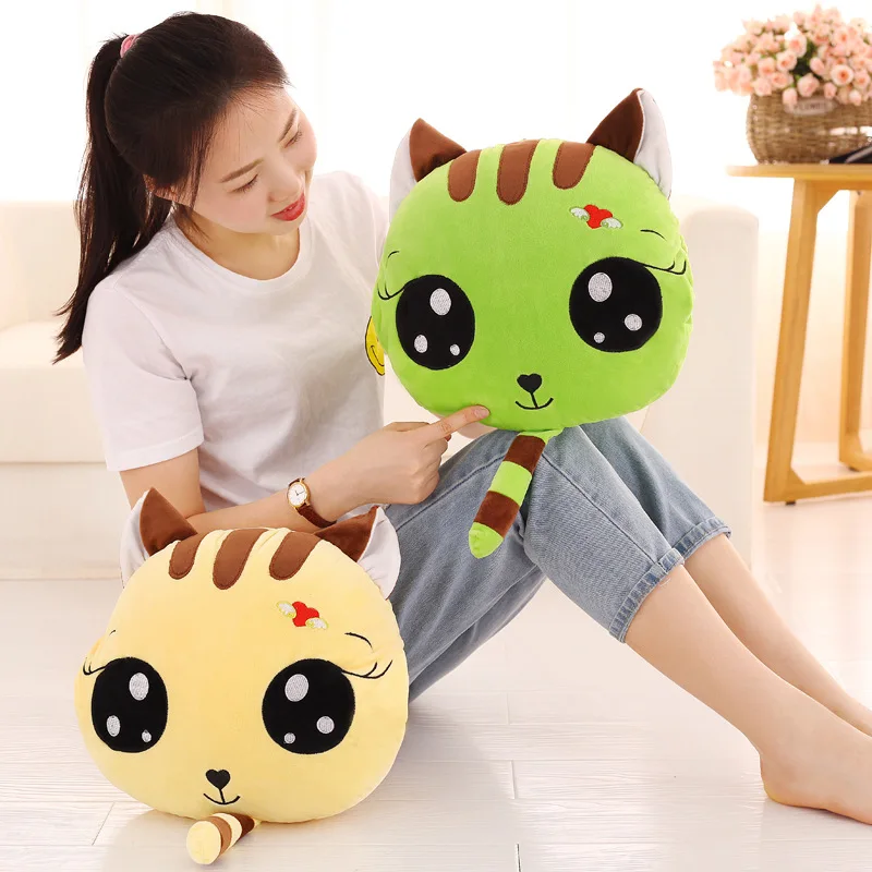 Мультяшная Коралловая бархатная кукольная кошка подушка кондиционер одеяло для