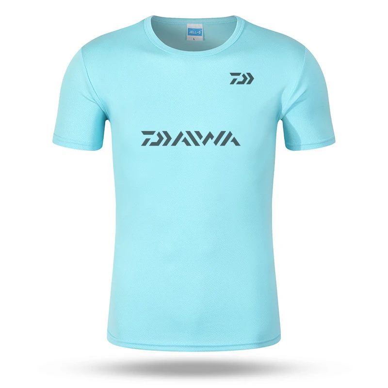 DAIWA одежда S~ 3XL Мужская быстросохнущая одежда для рыбалки футболка ультратонкий короткий рукав солнцезащитный крем анти-УФ дышащая Футболка С рыболовным принтом - Цвет: 7
