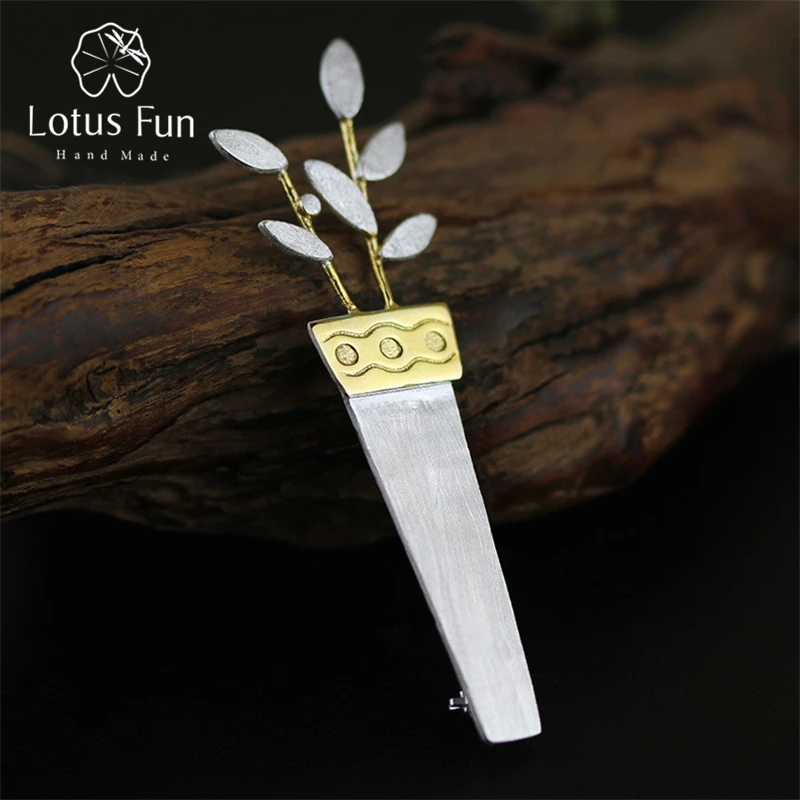 Lotus Fun реальные стерлингового серебра 925 дизайнер ювелирных украшений ручной