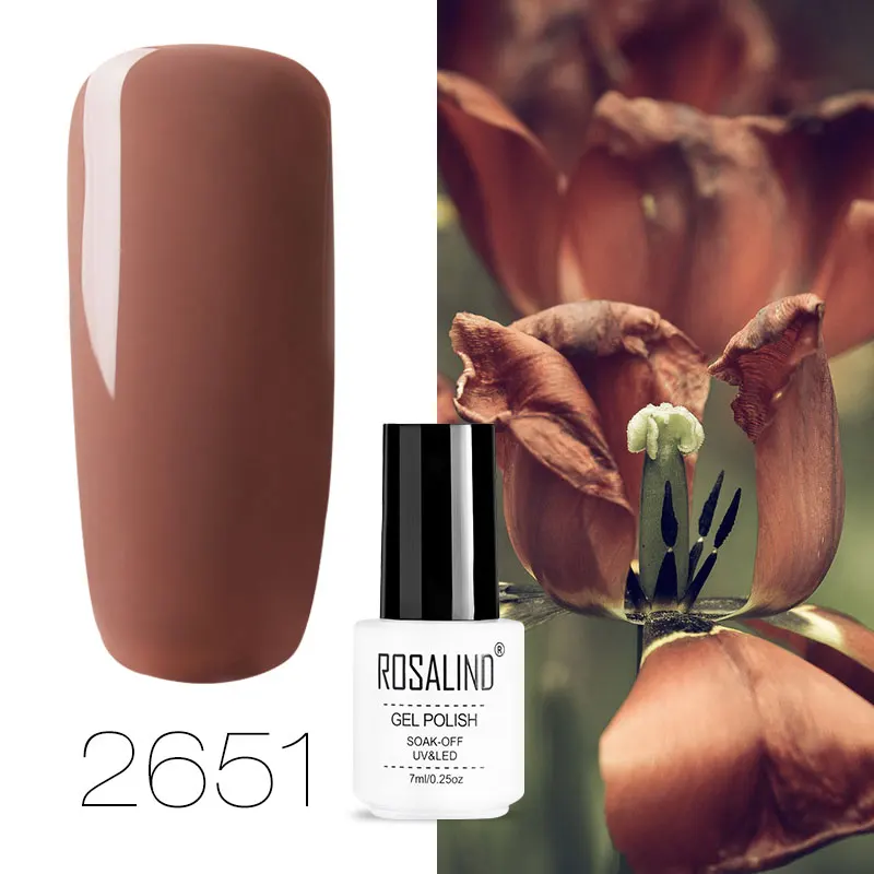 2651 ROSALIND гель лак Гибридный гвоздь искусство Полупостоянный УФ набор гель-лаков для ногтей для маникюра замочить от гель лак белый праймер - Цвет: 2651
