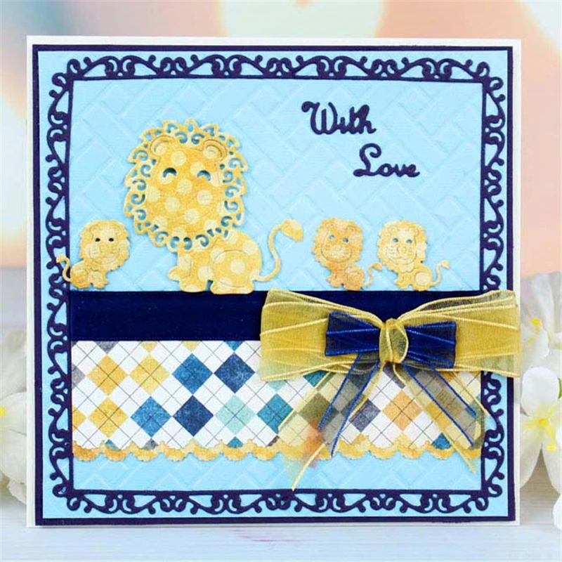 GJCrafts милый Лев элемент металла резки штампы Новый 2019 для животных Скрапбукинг