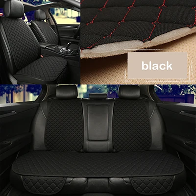 black 1 set XWSN льняная подушка для сиденья автомобиля подходит для 99% автомобиля четыре сезона универсальные удобные и дышащие автомобильные аксессуары - Название цвета: black 1 set