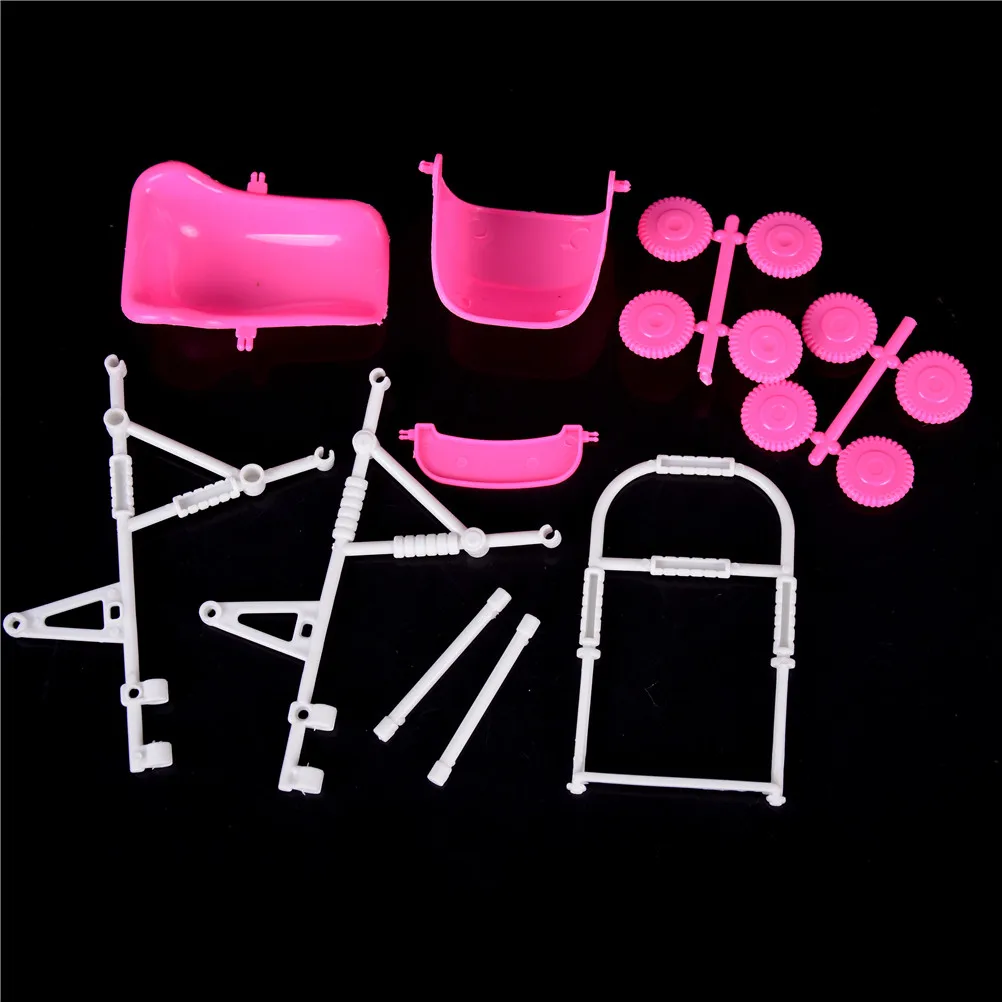 

4Styles Kid Play House Nursery Furniture Stroller For Doll 1:12 Puppet Gift Plastic Trolley Accessories Toys