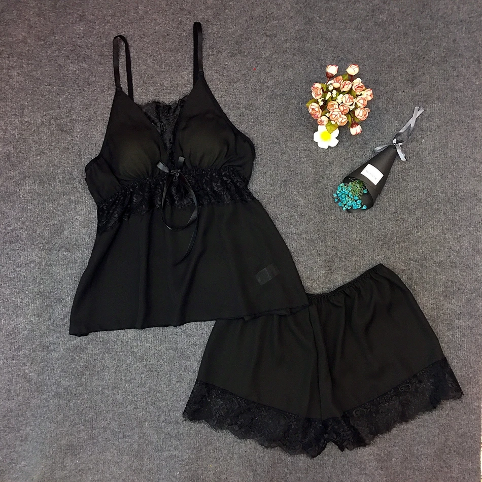 Горячая распродажа! Chifon пижамы наборы Sexy Babydoll два предмета Шорты трусики|sleepwear