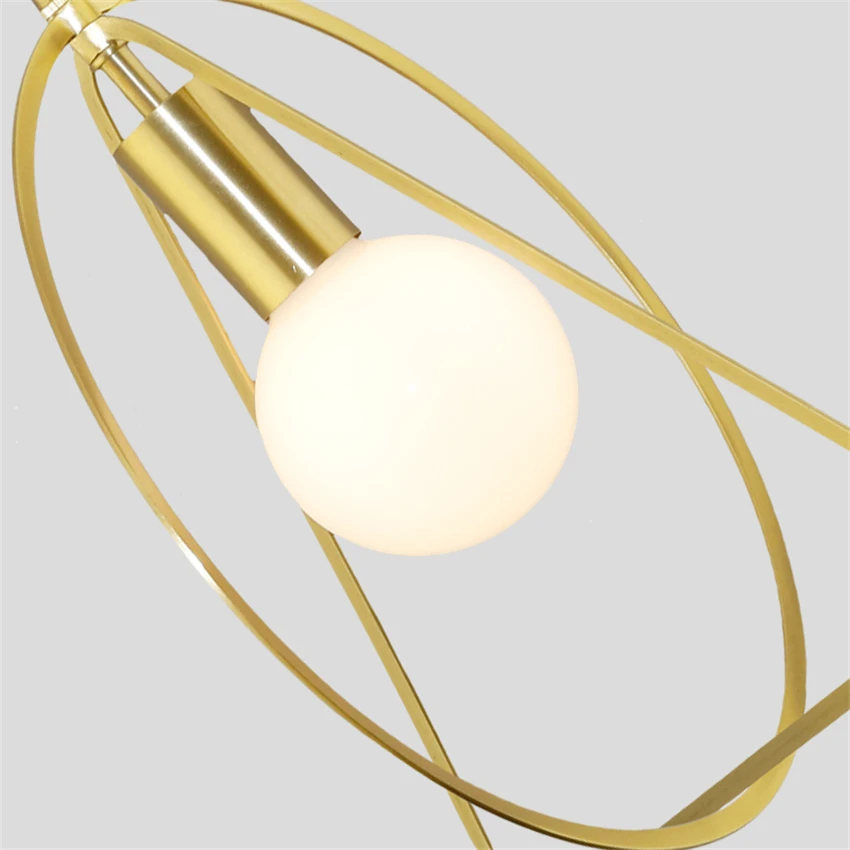 Nordic Geometric Modern Copper Line Pendant Lights Restaurant Table Long Strip Hanging Lamps Bar Bedside Dining Room Luminaires | Лампы и