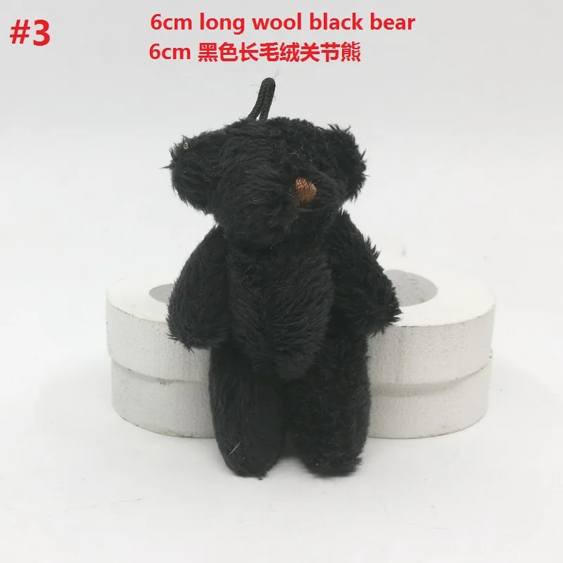 4 см 6 см 11 см# черный Объединенная Teddy Bear Подвески мягкие Игрушечные лошадки мягкие Куклы для сумка/ключ цепь/букет 20 шт./лот - Высота: 6cm