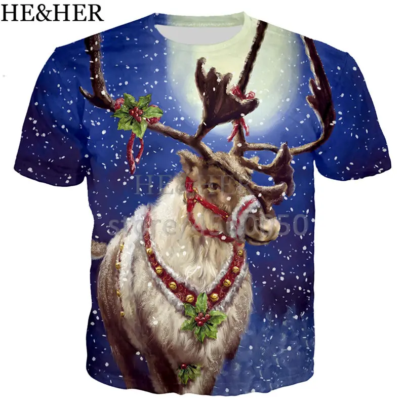 

New Popula Christmas series t shirt men women 3D print fsahion Short sleeve hip hop style t shirt streetwear summer tops