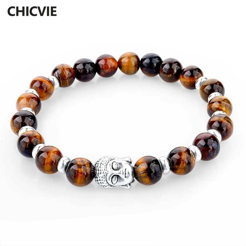 Подвески CHICVIE браслеты с камнями бусинами для женщин и мужчин серебряные