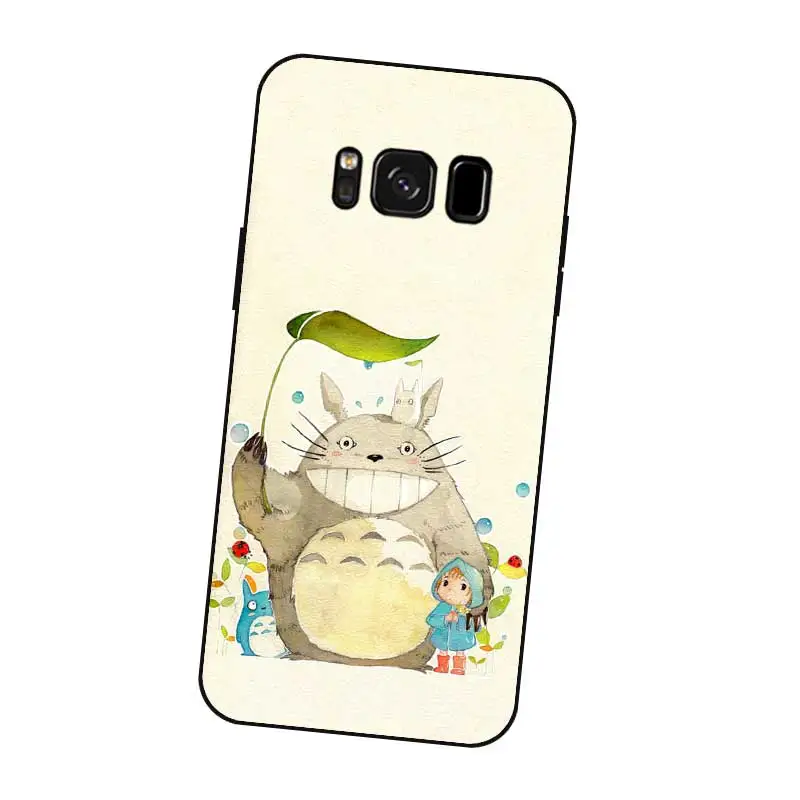 N448 Тоторо в виде симпатичного черного силиконовый чехол Обложка для samsung Galaxy S5 S6 S7