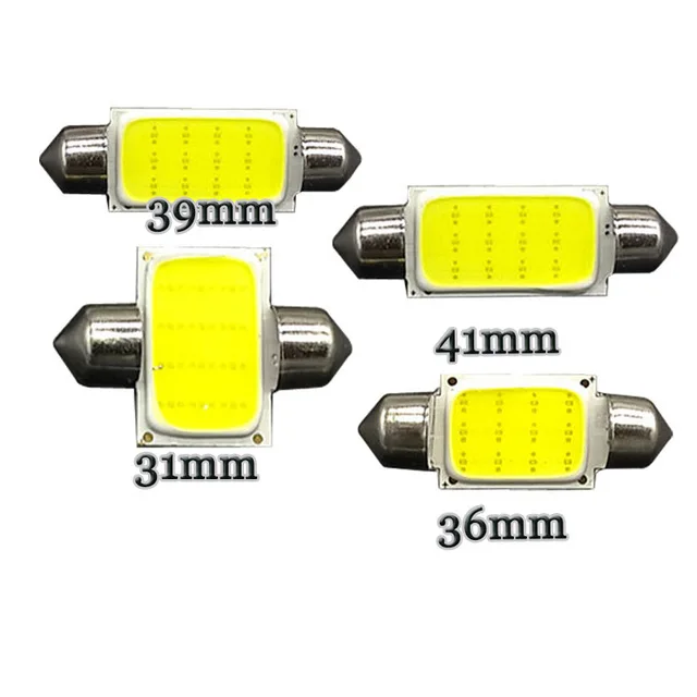 100x гирлянда 31 мм 36 39 41 Автомобильный COB светодиодный светильник C5W C10W 12 smd