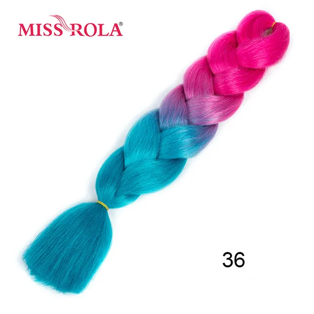 P6/613 Miss Rola, Омбре, синтетические волосы, Джамбо, плетение, 24 дюйма, высокотемпературное волокно, вязанное крючком, огромные косички, 100 г, Радужный Омбре, цвет - Цвет: P6/613