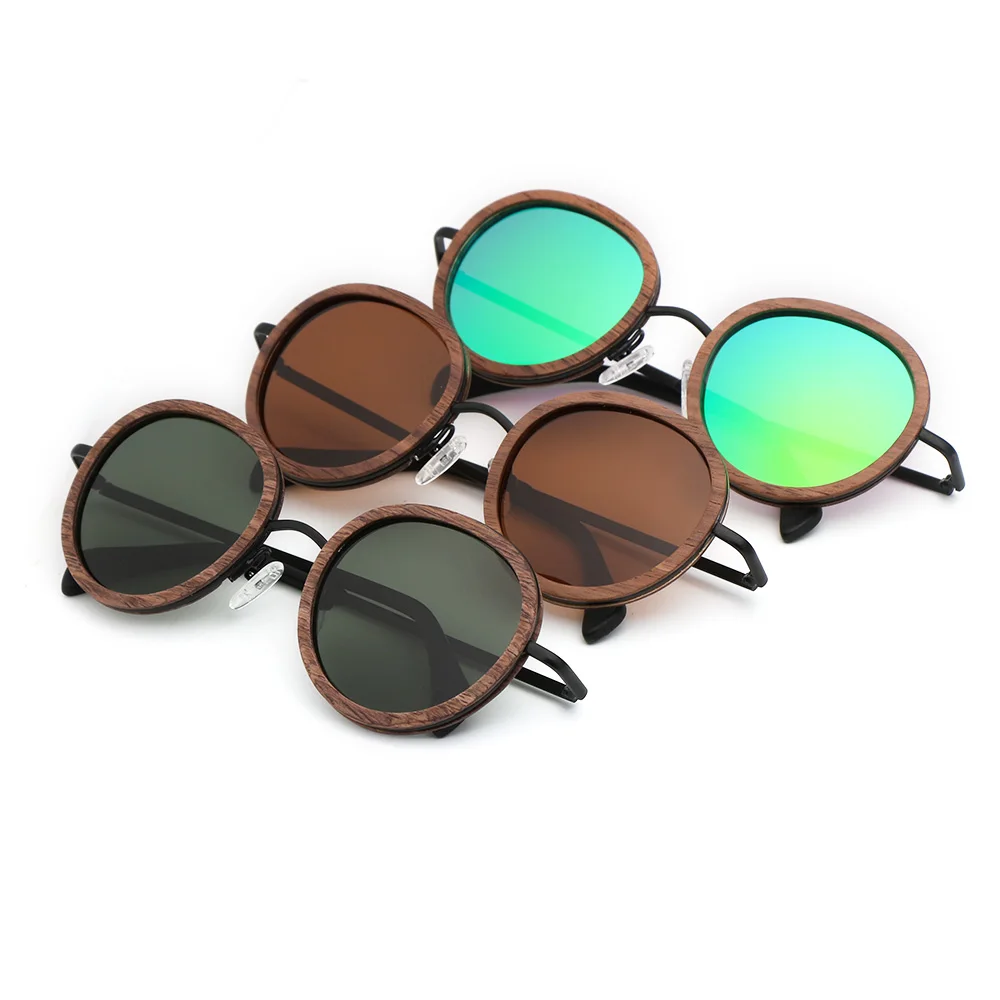 

BerWer 2020 Black Walnut Sunglasses Women Wood Polarized Sunglasses Men Glasses UV400 Protection Eyewear Wooden Sunglass