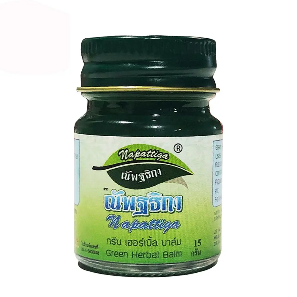 1 bottle 15g 15g Napattiga Green herbal Balm Ointment Thailand Grass Ointment Muscle Pain Relief Ointment Soothe itchy mosquite bite scald - Цвет: 1 bottle 15g