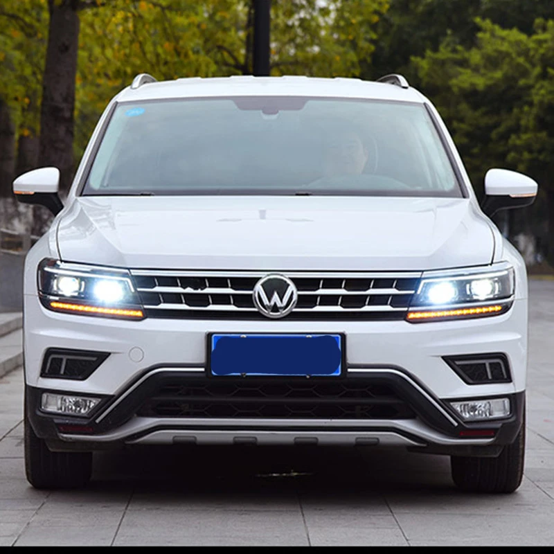 Автомобильный головной светильник для Volkswagen Tiguan светодиодный головной светильник для Tiguan передний светильник с ангельскими глазами