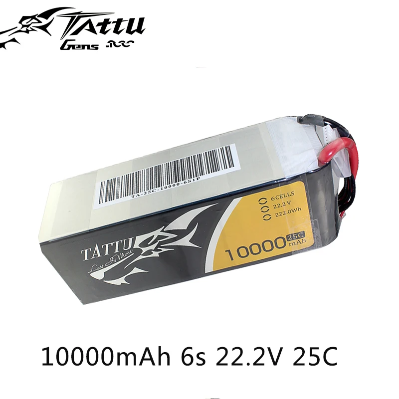Литий-полимерный аккумулятор Tattu 6S 10000 мАч Lipo 22 2 в 25C беспилотный Аккумулятор для