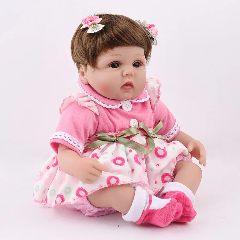 Reborn Baby Doll Lucy 16 дюймов NPK мягкий силиконовый безопасный винил милый bebe