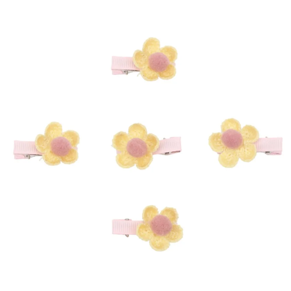 5 шт./лот зажимы для волос собак из хлопчатобумажной пряжи Цветочные заколки