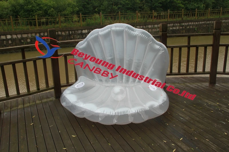 Белый жемчуг гребешки гигантский надувной seashell плавательный бассейн плот гостиная, раскладушка надувная оболочка бассейн плот матрас