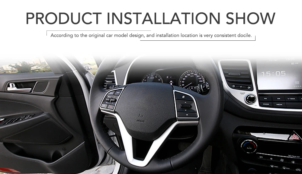 2 шт./компл. Автомобильный руль блестки покрытие отделка интерьера для Hyundai Tucson 2015