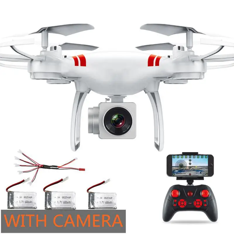Селфи Дрон с камерой Дрон WIFI FPV Квадрокоптер мини RC вертолет один ключ возврат вертолет детский Квадрокоптер игрушки VS x5sw - Цвет: White 3 BAT CAMERA