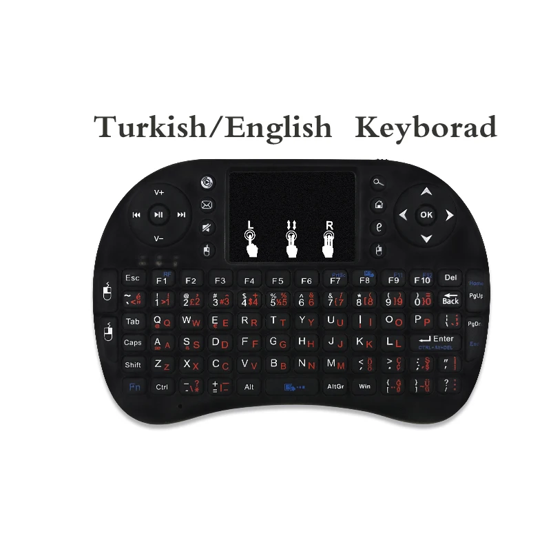 Мини I8 Беспроводная клавиатура с арабским английским русским ивритом LanguageTouch Pad Air mouse для ПК/ноутбука/iPad/Android tv Box