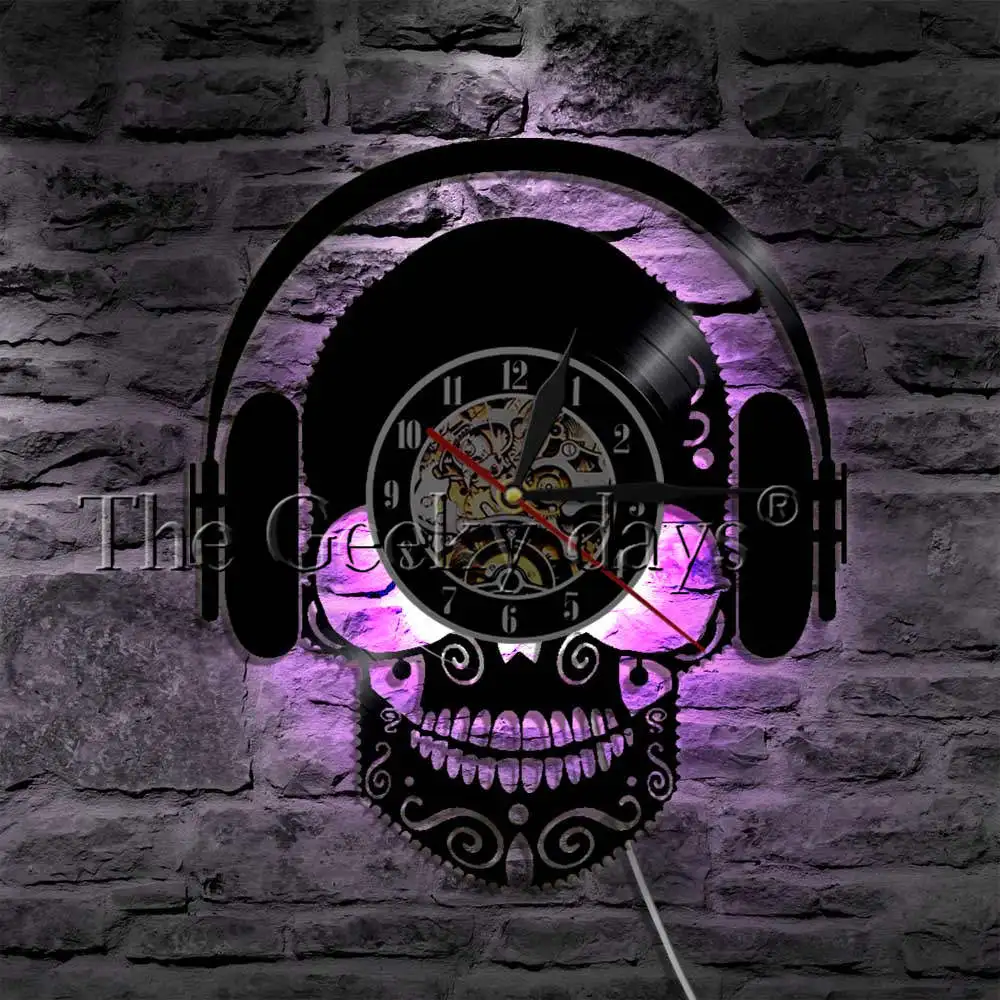 Череп музыкальные наушники DJ Wall Art страшная одежда с черепом домашний декор