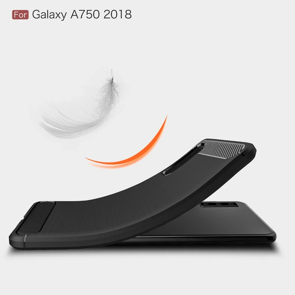 Чехол для Samsung A7 2018 Роскошный чехол из углеродного волокна телефона Galaxy GalaxyA7 A 7 с