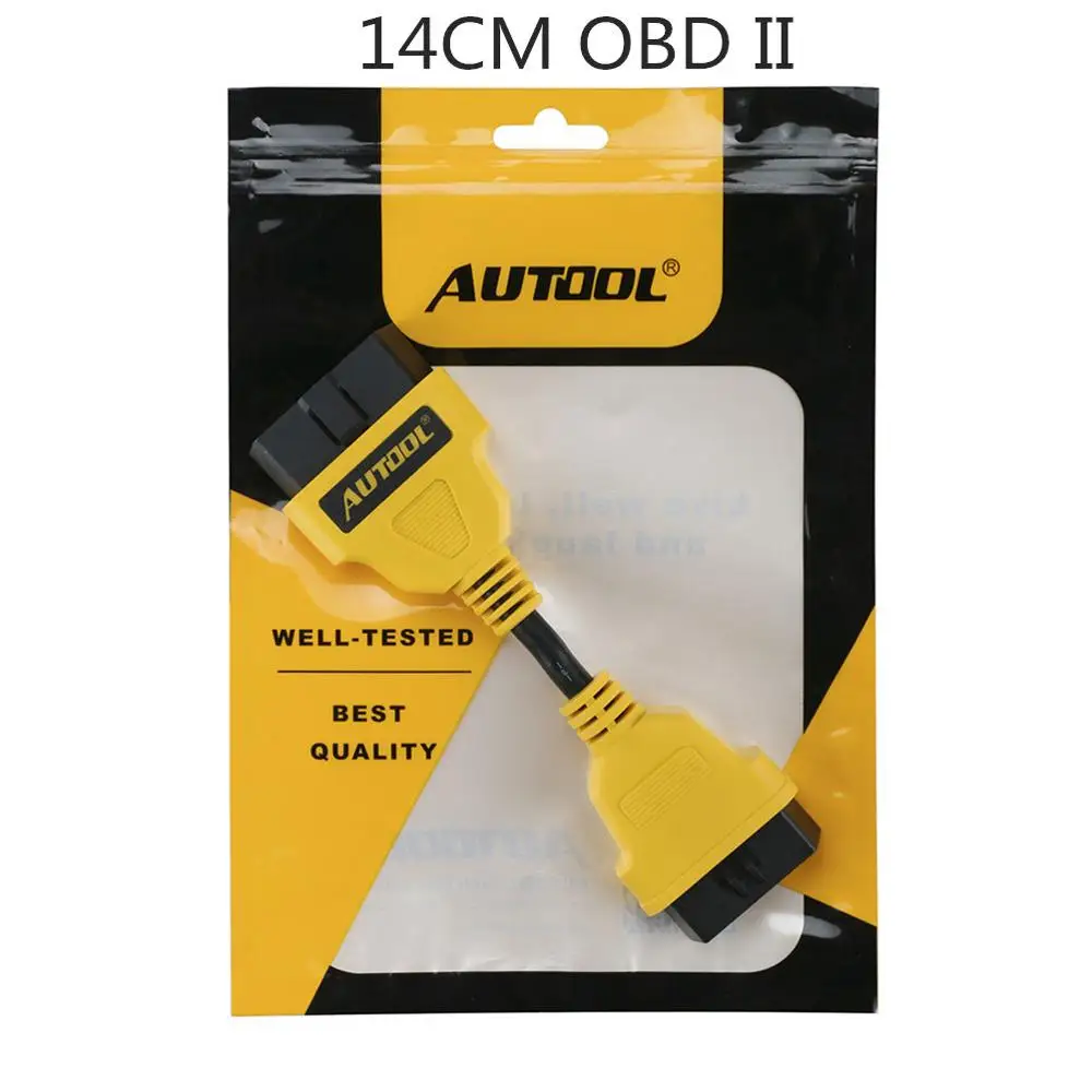 14 CM Удлинитель AUTOOL OBD2, удлиняющий Obdii разъем, OBD адаптер для запуска IDIAG Easydiag Pro Pro3 V+ GOLO Mdiag ELM327 AL519 - Цвет: 14 CM