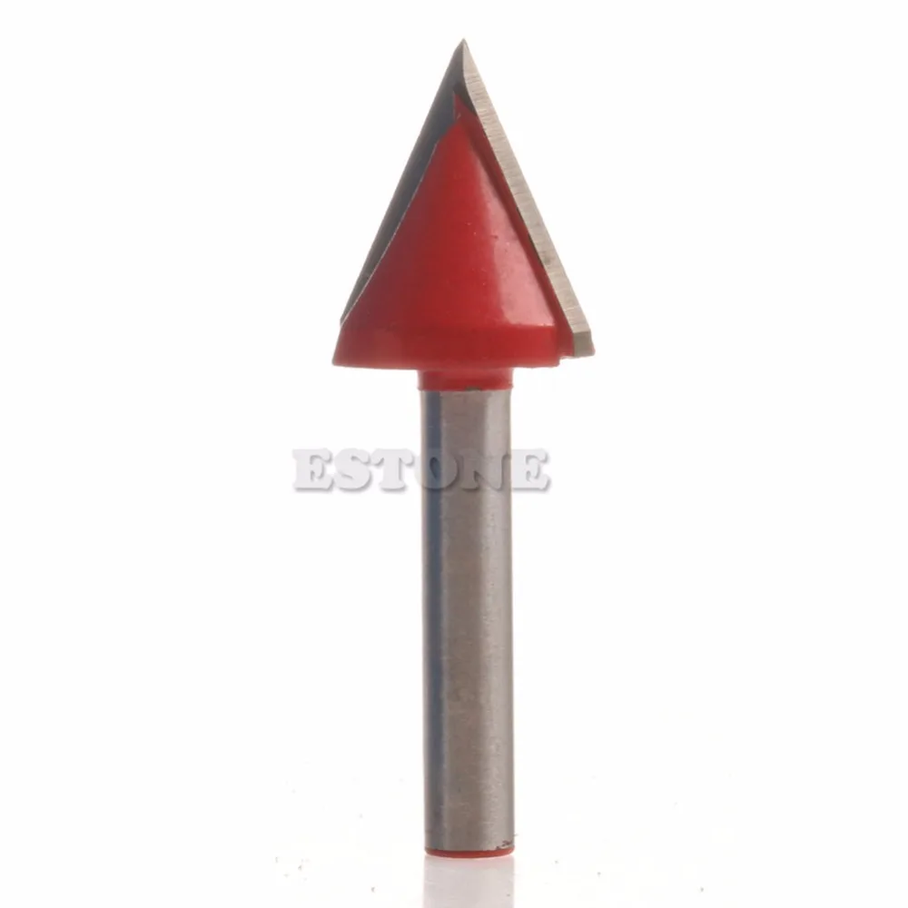 

1/4' V Groove Bit CNC 60degree Router Carving Tool Woodworking Cutter 6 x 22mm