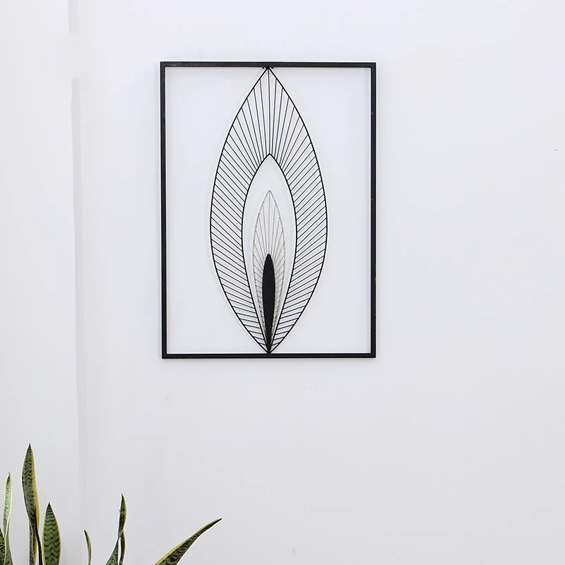 Простой Металлический Настенный декор для гостиной настенная Фреска железный