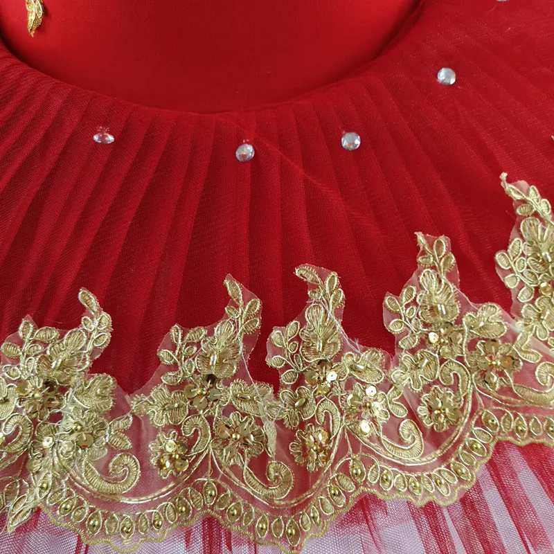 Красное профессиональное балетное платье пачка для взрослых женщин и детей