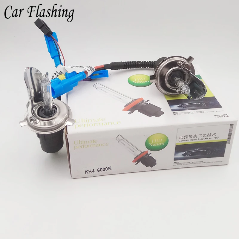 Автомобильный мигающий 1 пара 12V 55W 35W H4 HID Сменная Лампа ксенон фара авто налобный