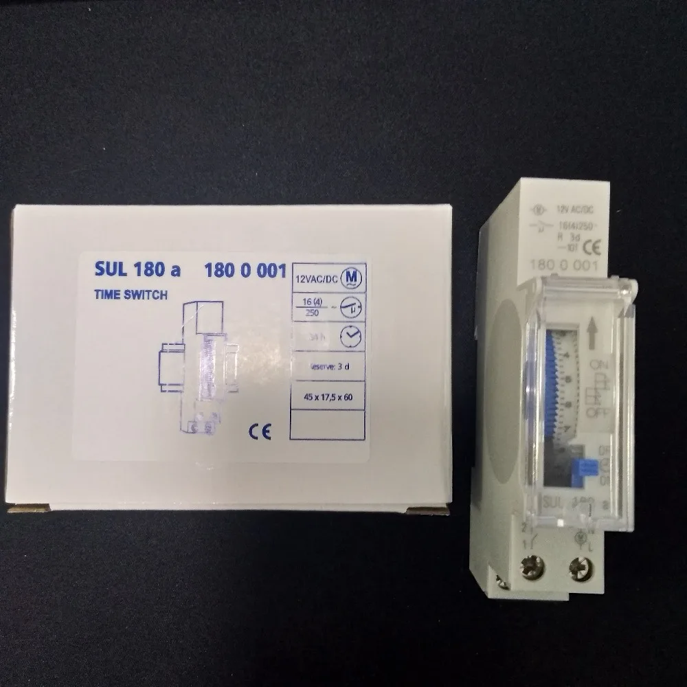 SUL180A 12 V AC/DC Постоянный ток din-рейка с Батарея 24 часа в сутки программируемый механический таймер THEBEN аналоговые реле времени