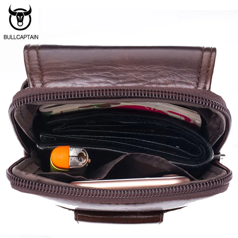 BULLCAPTAIN 2018 Для мужчин кожаные сигареты чисто Талии Мешок Fanny Pack Pck Bum мешок кошелек