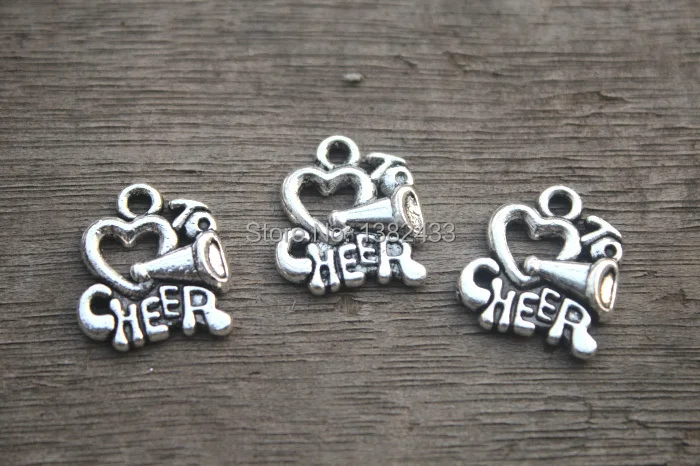 20 шт. I love to cheer charms чарлидинг мегафон подвески Cheer Cheerleader 16x14 мм|love charms|charm pendantcheerleading