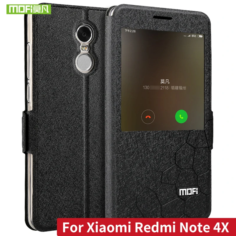 Чехол книжка из искусственной кожи MOFI для Xiaomi Redmi Note 4X с функцией подставки чехол