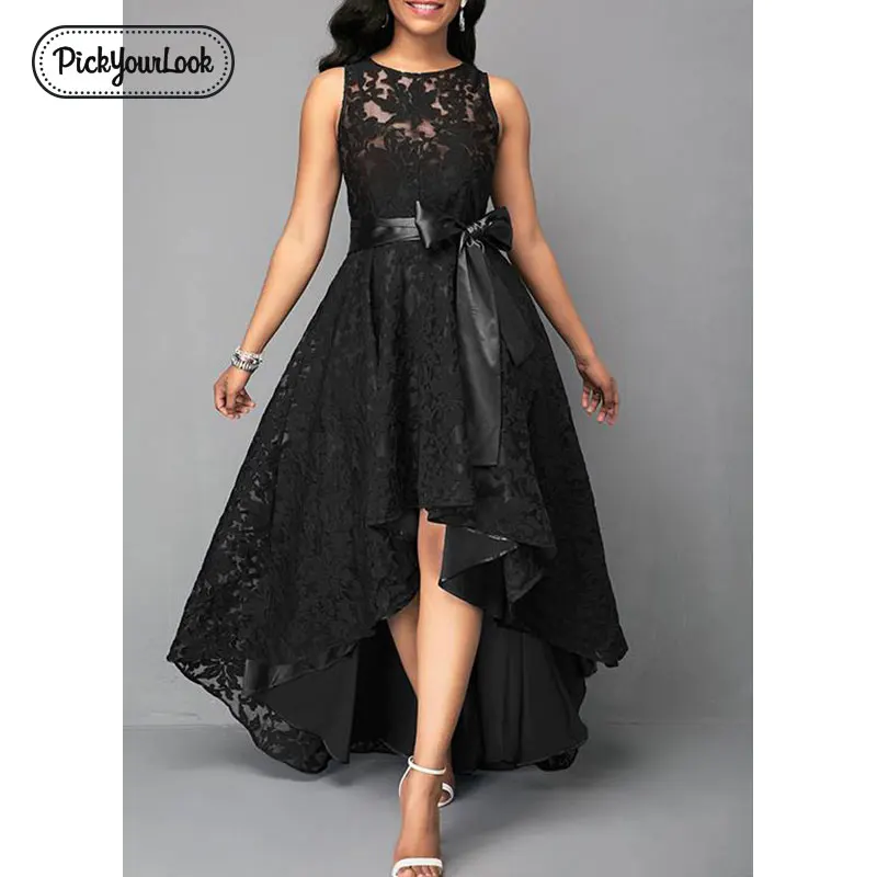 Pickyourlook 5XL женское платье размера плюс кружевное однотонное свадебное платье макси без рукавов Летнее женское платье большого размера