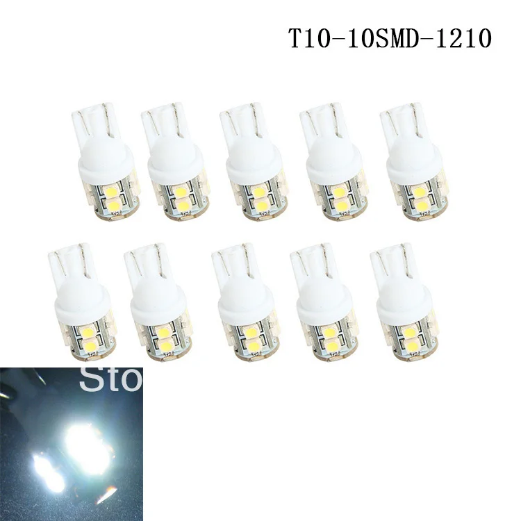 Автомобильная светодиодная лампа POSSBAY 10 шт. 10SMD W5W 1210 дюйма белая 12 В постоянного