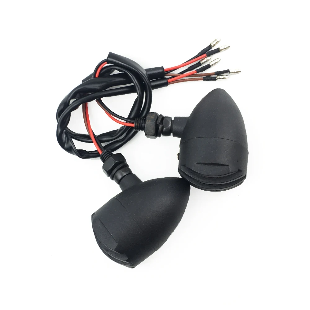 Bullet Motorcycle LED Turn Signal Indicators Amber Blinker Lamp For Harley Chopper Cafe Racer Street Glide Touring |