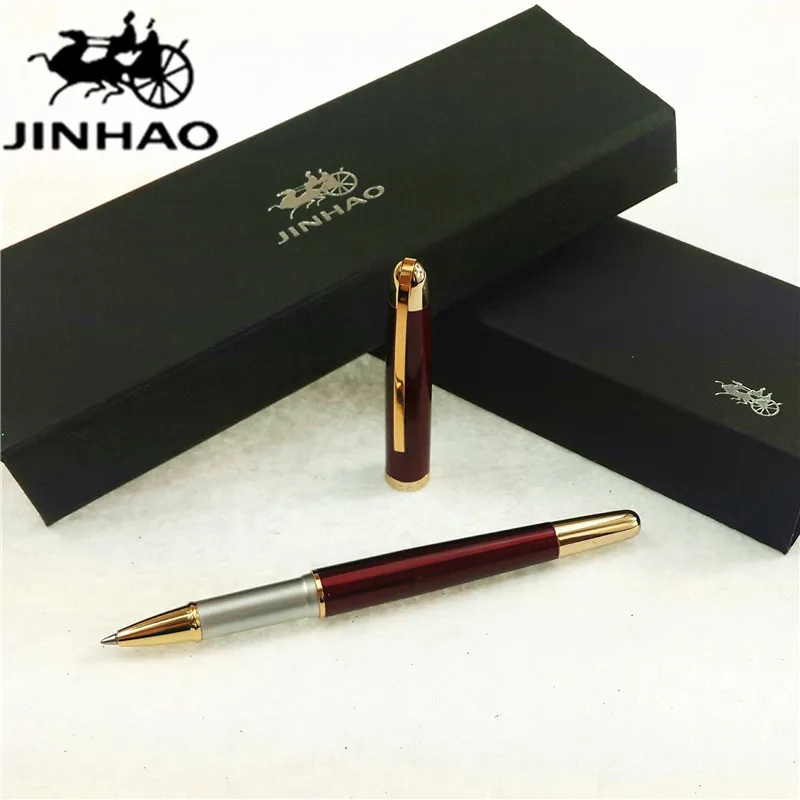 1 шт./лот JINHAO 606 РОЛИК ручка Kawaii красный золото клип Canetas Материал Эсколар