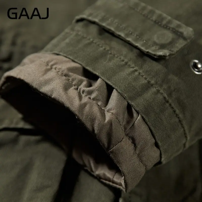 Мужская парка с меховым капюшоном GAAJ черная свободная из плотного флиса модель