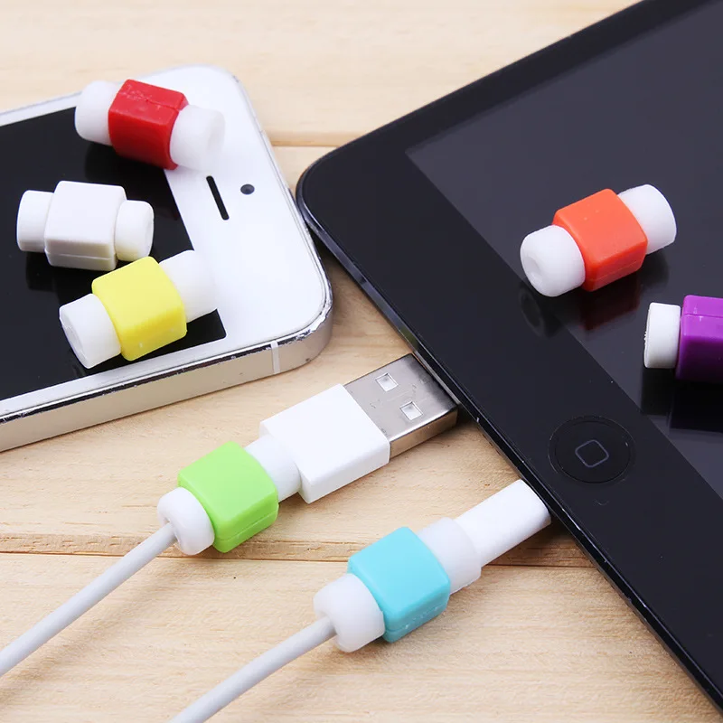 

50pcs/lot USB Charger Cable Protector Colorful Cable Saver Data Line Cord Protection For iphone 8 7 6 5 4 cable winder Protect