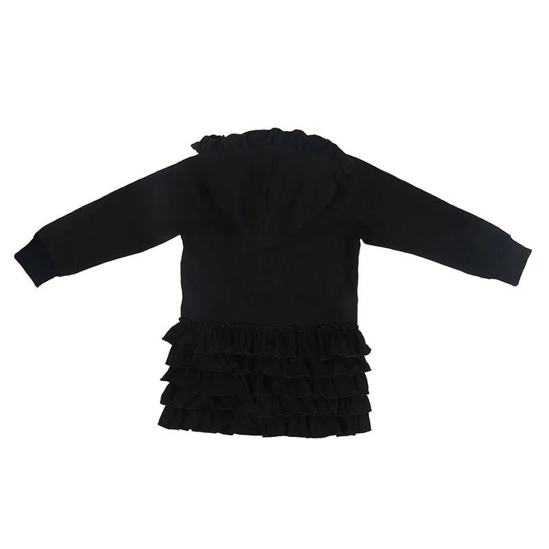 Kaiya Angel 2017 Hot Kids Long Sleeve Pink Ruffle Girls Hooded Jackets Baby Coat Solid Color toddler outerwear coats | Детская одежда и