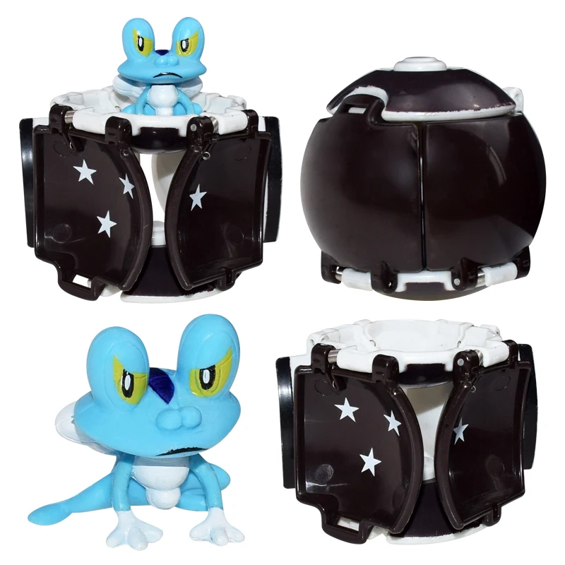 4 стиля покебол(7 см)+ 1 фигурка аниме(4-5 см) внутри фигурки Пикачу Pocket Monster Ball Figure Toys для детей# B